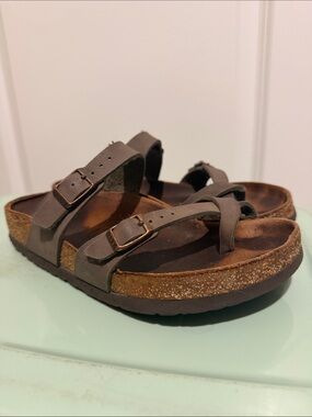 Birkenstock Kids Brown Two-Strap Cork Sandals
